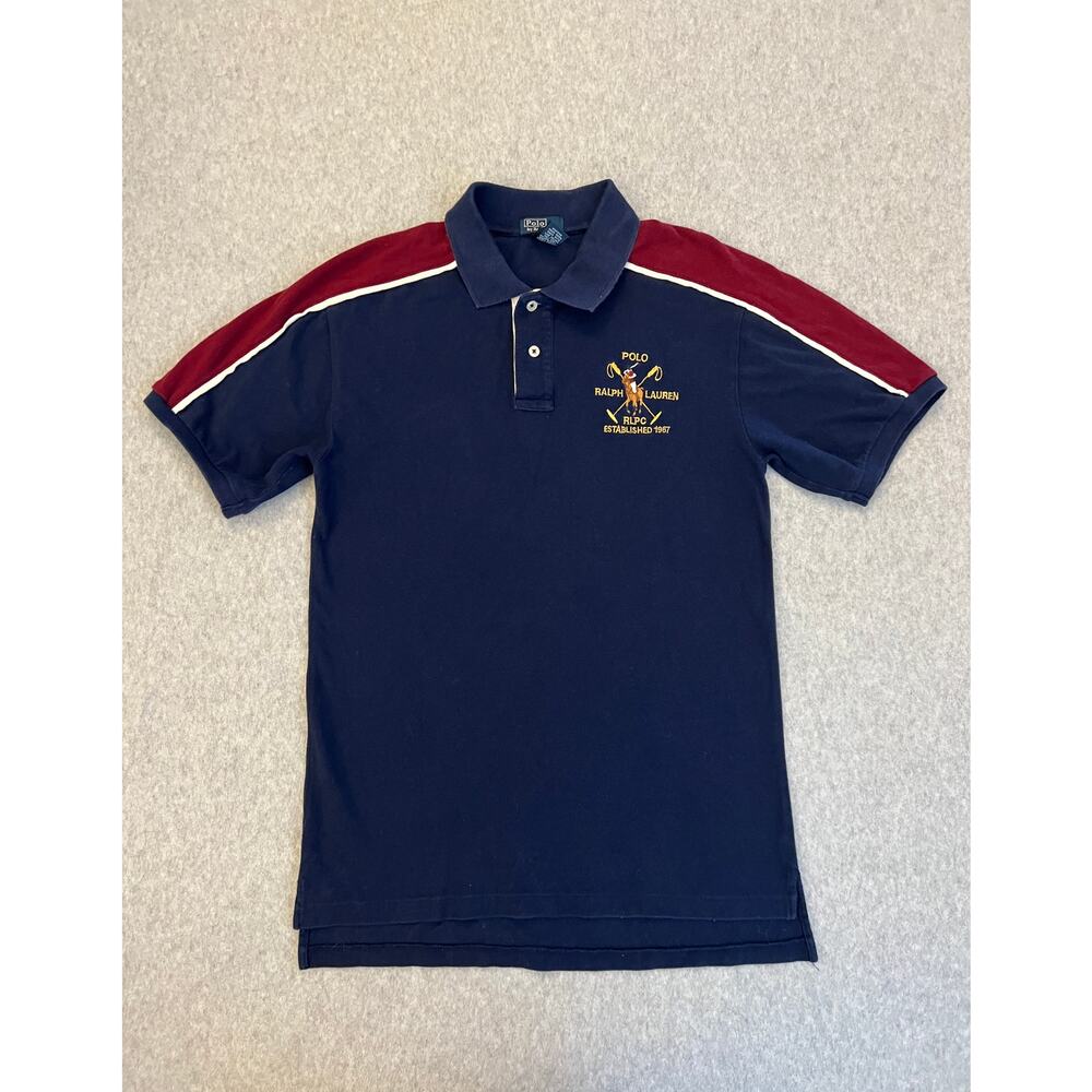 Polo Ralph Lauren Shirt Boy's XL Dark Blue Equestrian Crest Logo RLPC Kids Polos